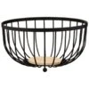 B&M Black Fruit Basket With Wooden Base -Addis Homedecor Store 369469 black fruit basket with wood base