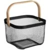 B&M Mesh Storage Basket With Bamboo Handle -Addis Homedecor Store 369475 mesh storage basket with bamboo handle