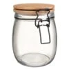 B&M Medium Bamboo Clip Lock Glass Jar -Addis Homedecor Store 369503 medium glass clip lock jar with bamboo lid