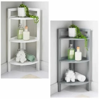 Maine 3 Tier Corner Shelving - White 4 Maine 3 Tier Corner Shelving - White - Image 2