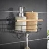B&M Black Bamboo Bathroom Suction Caddy -Addis Homedecor Store 373992 black bamboo shelf