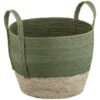 B&M Natural Wicker Basket - Green -Addis Homedecor Store 374427 khaki and natural wicker basket