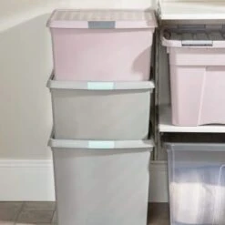 B&M Waffle Clip Box 25.5L - Blush -Addis Homedecor Store 375471 blush 25 5l waffle clip box 6