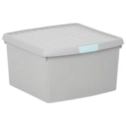 B&M Waffle Clip Box 25.5L - Grey -Addis Homedecor Store 375472 grey 25 5l waffle clip box 2