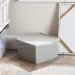 B&M Waffle Clip Box 25.5L - Grey -Addis Homedecor Store 375472 grey 25 5l waffle clip box 4