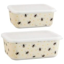 B&M Rectangular Tubs 2pk - Bees -Addis Homedecor Store 375968 2pk reuse and repurpose rectangle tubs bee 3