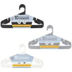 B&M Jumbo Hangers 10pk - Grey -Addis Homedecor Store 376555 376556 376557 10pk strong clothes hangers main