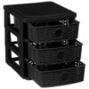 B&M 3 Tier Chevron Storage Organiser - Black -Addis Homedecor Store 377462 3 drawer chevron organiser black 2