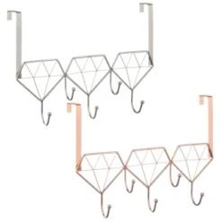 B&M Diamond Geo Overdoor Hooks - Rose Gold -Addis Homedecor Store 377705 diamon geo over door hook main