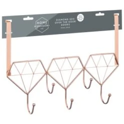 B&M Diamond Geo Overdoor Hooks - Rose Gold