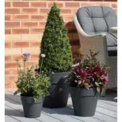 B&M Soho Pot Planter - Charcoal 38cm -Addis Homedecor Store 378389 385058 381595 soho planter charcoal 38cm 28cm 17cm 4