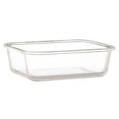 B&M Rectangular Glass Food Container With Bamboo Lid -Addis Homedecor Store 378623 regular glass food container