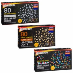 Eveready Solar Powered LED String Lights 80pk - Cool White -Addis Homedecor Store 379212 379213 379215 80pk eveready led string lights main