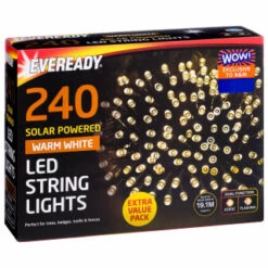 Eveready Solar Powered LED String Lights 240pk - Warm White -Addis Homedecor Store 379223 240pk eveready led string lights warm white 2