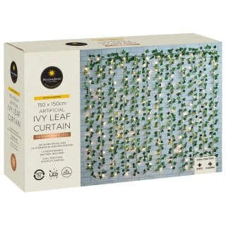 Solar Powered Artificial Ivy Leaf Curtain 150cm 6 Solar Powered Artificial Ivy Leaf Curtain 150cm - Image 4