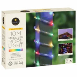 Solar Powered 10m Micro LED Rope Light - Multicolour -Addis Homedecor Store 379269 mason and jones 10m micro led rope lights multicolour 4