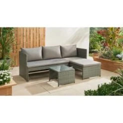 Sorrento Reversible Rattan Effect Corner Sofa Set 2pc -Addis Homedecor Store 379294 379446 sorrento reversible rattan corner set 3