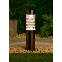 B&M Glass Top Solar Post Light -Addis Homedecor Store 379310 glass top solar post light black nickle 3
