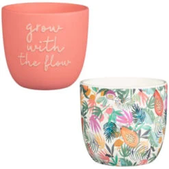 B&M Superbloom Sun Ceramic Plant Pots 3pk - Floral -Addis Homedecor Store 379332 3pk superbloom ceramic plant pots group