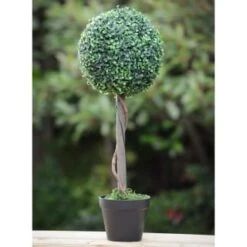 Solar Powered Topiary Tree - White LED 70cm -Addis Homedecor Store 379348 70cm solar powered topiary tree 30 cool white leds 3