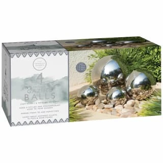 B&M Tranquil Garden Stainless Steel Gazing Balls 4pk 4 B&M Tranquil Garden Stainless Steel Gazing Balls 4pk - Image 2