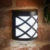 Solar Powered Kensington Wall Lights - Black 4pk -Addis Homedecor Store 379452 4pk solar powered kensington black fence wall lights cool white leds