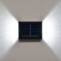 Solar Powered Up/Down Wall Light - White LED 4pk -Addis Homedecor Store 379453 4pk solar powered up down wall light cool white leds 4