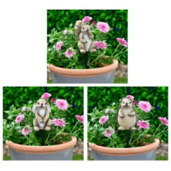 B&M Carved Wood Effect Garden Plant Pot Stick - Hedgehog -Addis Homedecor Store 379521 wood animal pot sticks group