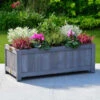 Wooden Oblong Folding Planter - Grey -Addis Homedecor Store 379570 grey wooden oblong folding planter