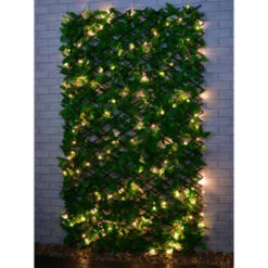 Bloom Solar Powered Expanding Artificial Leaf Trellis 200 X 100cm -Addis Homedecor Store 379978 expanding leafy trellis 100 leds 2x1m 4