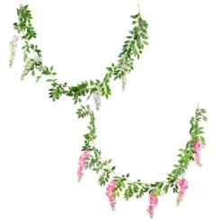 B&M Artificial Wisteria Garland 180cm - Pink -Addis Homedecor Store 379981 wisteria garland 180cm group