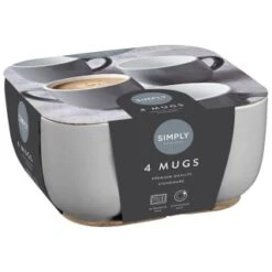 Simply Everyday Gloss Mugs 4pk - Grey 8 Simply Everyday Gloss Mugs 4pk - Grey -Addis Homedecor Store 380120 4pk simply everyday mugs grey 2