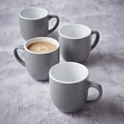 Simply Everyday Gloss Mugs 4pk - Grey 10 Simply Everyday Gloss Mugs 4pk - Grey -Addis Homedecor Store 380120 4pk simply everyday mugs grey