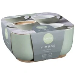 Simply Everyday Gloss Mugs 4pk - Sage 8 Simply Everyday Gloss Mugs 4pk - Sage -Addis Homedecor Store 380123 4pk simply everyday mugs sage 2
