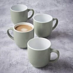 Simply Everyday Gloss Mugs 4pk - Sage 9 Simply Everyday Gloss Mugs 4pk - Sage -Addis Homedecor Store 380123 4pk simply everyday mugs sage