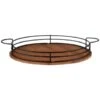B&M Black Wire & Wood Serving Tray -Addis Homedecor Store 380186 black wire and wood serving tray 2