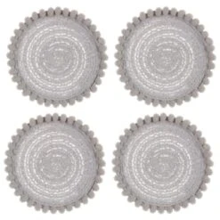 B&M Pom Pom Coasters - Grey 4pk -Addis Homedecor Store 380383 4pk harmony pom pom coasters grey 2