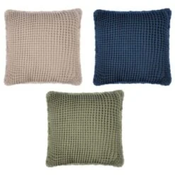 B&M Cotton Waffle Cushion - Green -Addis Homedecor Store 380445 380640 380486 cotton waffle cushion main