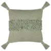B&M Indigo Tufted Stripe Cushion With Tassels - Sage -Addis Homedecor Store 380494 indigo tufted stripe cushion with tassels sage