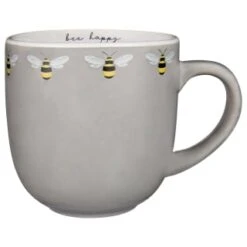 B&M Bee Happy Printed Mugs - 4pk 12 B&M Bee Happy Printed Mugs - 4pk -Addis Homedecor Store 380506 4pk printed mugs bee happy grey