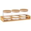 B&M Natural Home Glass Jars In Bamboo Stand 3pk -Addis Homedecor Store 380530 3pk natural home glass jars in bamboo stand 6