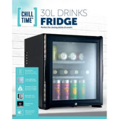 B&M Chill Time Mini Bar Fridge 30L -Addis Homedecor Store 381810 chill time 30l drinks fridge 4