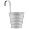 B&M Ribbed Matt Tin Hooked Pot Planter - Grey -Addis Homedecor Store 382182 simply garden ribbed tin decorative pot with handle grey