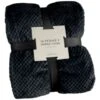 B&M Waffle Fleece Throw - Black -Addis Homedecor Store 383147 supersoft waffle fleece throw black