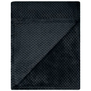 B&M Waffle Fleece Throw - Black 5 B&M Waffle Fleece Throw - Black - Image 3
