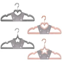 B&M Velvet Heart Shaped Hangers 8pk - Grey -Addis Homedecor Store 383671 8pk velvet shaped hangers main