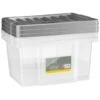 B&M Clear Storage Boxes With Lids 3pk 20L -Addis Homedecor Store 384092 20l lidded box 3pk 3