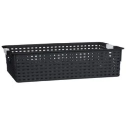 B&M Set Of Three Storage Baskets - Black -Addis Homedecor Store 384207 3pk storage boxes black 2