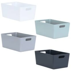Soho Storage Tub 11 X 25.5 X 17cm - White -Addis Homedecor Store 384323 soho size e box 11x25 5x17cm group