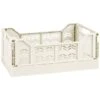 Midi Stacking Fold Flat Crate 30.6 X 20.5 X 12.6cm - Cream -Addis Homedecor Store 384974 home essentials midi stacking fold flat crate cream 2